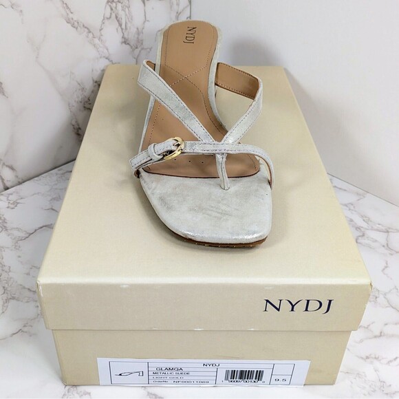 NYDJ Women's Glam Dress Heel Sandal Light Gold Metallic 9.5 NEW IN BOX - Picture 7 of 7
